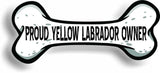 Proud Yellow Labrador Owner Bone Car Magnet Bumper Sticker 3"x7"