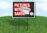 PICTURES WITH SANTA Plastic Yard Sign ROAD SIGN with Stand