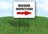 INSPECTIONS RIGHT ARROW RED_ WISCONSIN Yard Sign with Stand LAWN SIGN