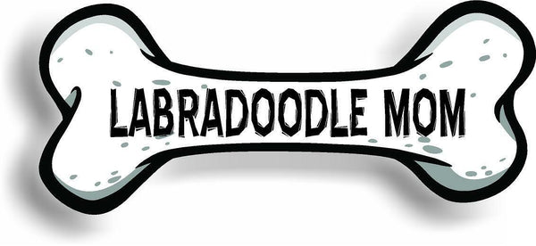 Dog Mom Labradoodle Bone Car Magnet Bumper Sticker 3"x7"