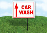 CAR WASH STRAIGHT arrow red Yard Sign with Stand LAWN SIGN