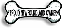 Proud Newfoundland Owner Bone Car Magnet Bumper Sticker 3"x7"