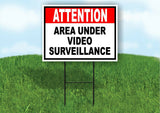 ATTENTION AREA UNDER VIDEO SURVEILLANCE BLAC Yard Sign Road with Stand LAWN SIGN