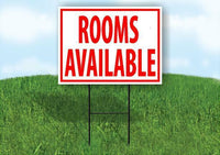 ROOMS AVAILABLE RED Yard Sign Road with Stand LAWN SIGN