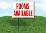 ROOMS AVAILABLE RED Yard Sign Road with Stand LAWN SIGN