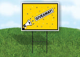 GIVEAWAY YELLOW MEGAPHONE Yard Sign Road with Stand LAWN SIGN