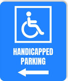 Handicapped Parking left arrow Accessible metal outdoor sign PARKING SIGNAGE