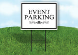 EVENT PARKING SCROLL HEART  BLACK BORDER Yard Sign Road with Stand LAWN SIGN