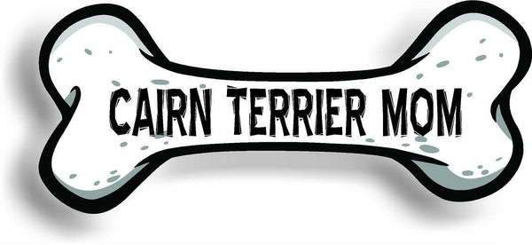 Dog Mom Cairn Terrier Bone Car Magnet Bumper Sticker 3"x7"
