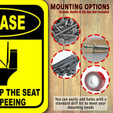 PLEASE MEN LIFT UP THE SEAT BEFORE PEEING Metal Aluminum Composite bathroom Sign