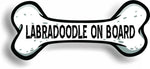 Dog on Board Labradoodle Bone Car Magnet Bumper Sticker 3"x7"