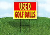 USED GOLF BALLS RED YELLOW Plastic Yard Sign ROAD SIGN with Stand