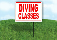 DIVING CLASSES RED Yard Sign Road with Stand LAWN SIGN
