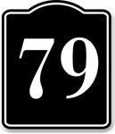 79 Bay Garage Door Plate Field Lane Gate Number BLACK Aluminum Composite Sign