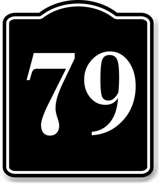 79 Bay Garage Door Plate Field Lane Gate Number BLACK Aluminum Composite Sign