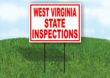 WEST VIRGINIA STATE INSPECTIONS RED WHITE Yard Sign Road with Stand LAWN SIGN