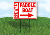 PADDLE BOAT BOLD RIGHT arrow RED 18inx24in Yard Road Sign w/  Stand