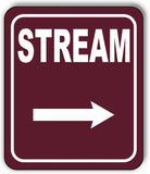 STREAM DIRECTIONAL RIGHT ARROW CAMPING Aluminum composite sign