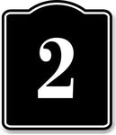 2 Bay Garage Door Plate Field Lane Gate Number BLACK Aluminum Composite Sign