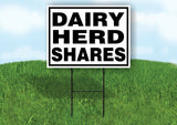 DAIRY HERD SHARES BLACK BORDER Yard Sign with Stand LAWN SIGN