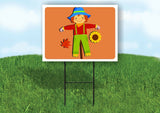 SCARECROW BROWN Yard Sign with Stand LAWN SIGN