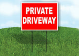 PRIVATE DRIVEWAY RED WHITE Yard Sign Road with Stand LAWN SIGN