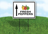 FRESH PEPPERS STRAIGHT  ARROW Yard Sign with Stand LAWN SIGN