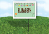 ELIZABETH WELCOME BABY GREEN  18 in x 24 in Yard Sign Road Sign with Stand