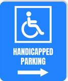 Handicapped Parking right arrow Accessible metal outdoor sign PARKING SIGNAGE
