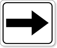 supplemental directional black right arrow Metal Aluminum Composite Sign