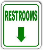 RESTROOMS DIRECTIONAL GREEN 8 Arrow Variations Metal Aluminum composite sign