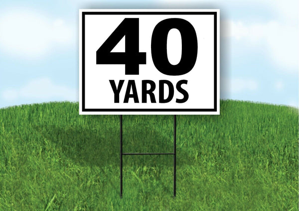 40 YARDS DISTANCE MARKER TARGET RUNNING Plastic Yard Sign ROAD SIGN with Stand