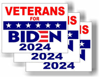 3 Pack Eco Veterans for Biden 2024 Joe Biden Bumper Magnet 4 in x 3 in