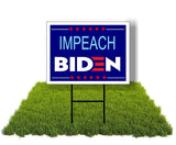 Eco IMPEACH BIDEN STARS 5 Double Sided 12x16 in Yard Road Sign w/Stand