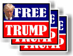 3 Pack Eco Free Trump Red Blue Bumper Magnet 4 in x 3 in