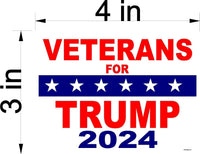 3 Pack Eco Veterans for Trump 2024 Size Bumper Magnet 4 in x 3 in