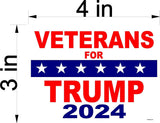 3 Pack Eco Veterans for Trump 2024 Size Bumper Magnet 4 in x 3 in