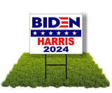 Eco Biden Harris 2024 Joe Kamala Biden Star 12X16 In Yard Road Sign W/Stand