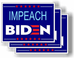 3 Pack Eco Impeach Biden Stars Bumper Magnet 4 in x 3 in