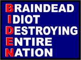 3 Pack Eco Biden Brain Idiot Red Blue Alone Bumper Magnet 4 in x 3 in