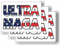 3 Pack Eco Trump Ultra MAGA Flag Bumper Magnet 4 in x 3 in