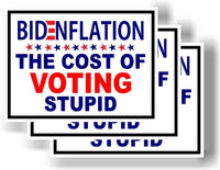 3 Pack Eco Bidenflation Cost of Voting Bumper Magnet 4 in x 3 in