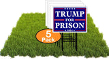 Eco Trump For Prison 2024 political Biden 1 Double Sided 12x16 in Yard Road Sign w/Stand