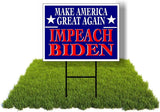 Eco MAKE AMERICA GREAT AGAIN IMPEACH BIDEN 5 Double Sided 12x16 in Yard Road Sign w/Stand