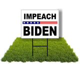Eco IMPEACH BIDEN WHITE BACKGROUND 5 Double Sided 12x16 in Yard Road Sign w/Stand
