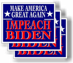 3 Pack Eco Make America Great Again Impeach Biden Bumper Magnet 4 in x 3 in