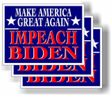 3 Pack Eco Make America Great Again Impeach Biden Bumper Magnet 4 in x 3 in