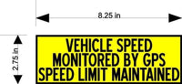 SET 3 Vehicle Speed Monitored GPS limit maintained yellow Magnetic Bumper Sticker bright yellow