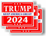 3 Pack Eco Trump 2024 Red Keep America Great Political Bumper Magnet 4 in x 3 in