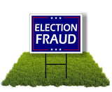 Eco Election Fraud TRUMP BIDEN HARRIS 12x16 in Yard Road Sign w/Stand